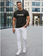 Pánske bavlnené tričko so streetwearovou potlačou čierne FashionStreet NX0145R