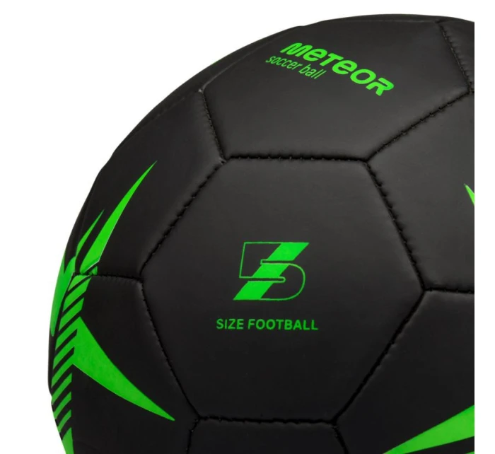 Meteor Spin 5 futbalová lopta čierna/zelená Meteor Spin 5 futbalová lopta čierna/zelená