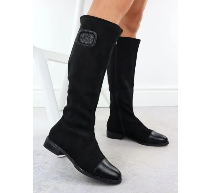 Dámske čierne semišové čižmy M.Daszynski MR2251-19