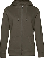 B&C QUEEN Zipped Hood_° Dámska mikina s kapucňou 01.W03Q khaki