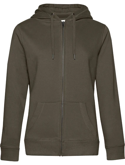 B&C QUEEN Zipped Hood_° Dámska mikina s kapucňou 01.W03Q khaki