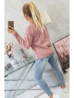 Sveter s výstrihom do V tmavo ružový Sveter s výstrihom do V tmavo ružový