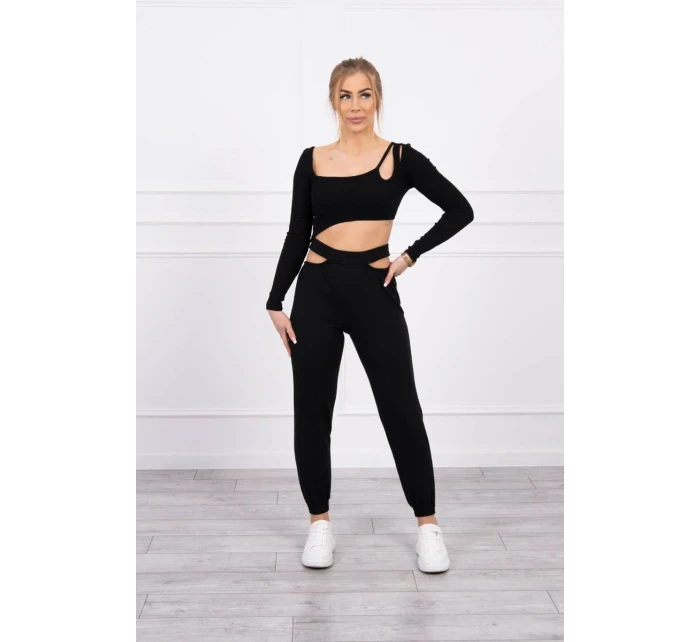 Súprava s blúzkou čierna