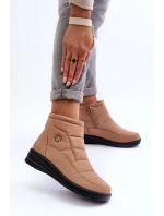 Śniegowce Damskie Ocieplane Beżowe Helis