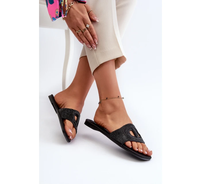 Dámské sandály na ploché podrážce černé model 21662051 - EVENTO