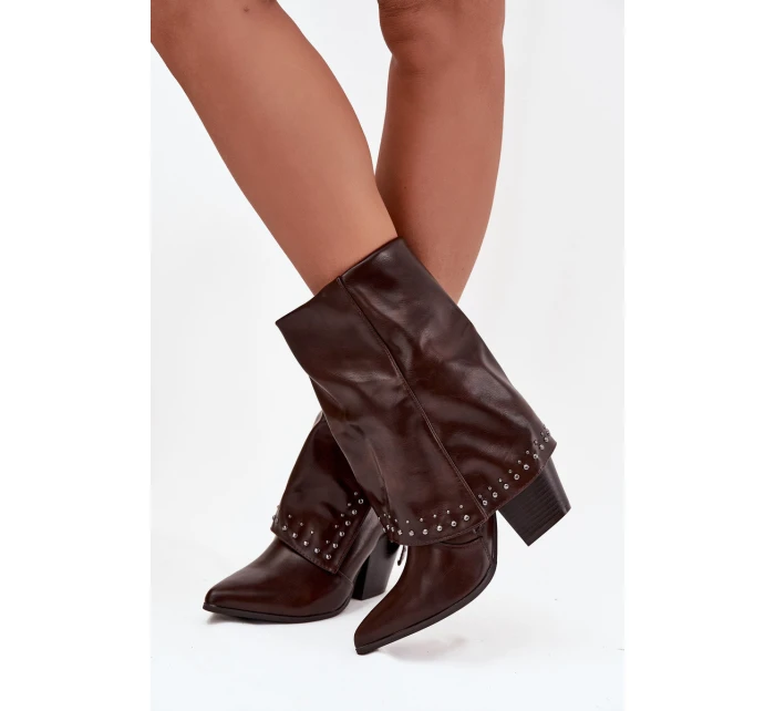Kovbojky s límcem a zdobením hnědé model 21747831 - Boto
