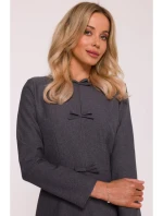 model 21319075 Šaty s mašlemi šedé - STYLOVE model 21319075 Šaty s mašlemi šedé - STYLOVE