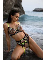 Dámska podprsenka V-10141 čierna so žltou - Axami