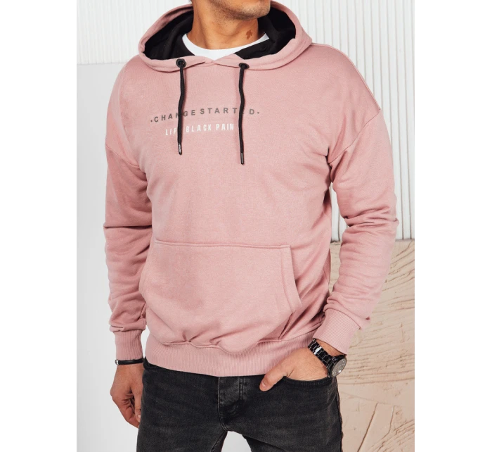 Pánská růžová mikina s potiskem Dstreet model 21976138 - FashionStreet