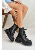 Dámské Zateplené Kožené Boty Černé model 21673867 - Goe