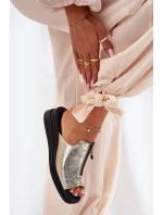 Dámské Pantofle Na Klínu Se Zipem Zlaté model 21692800 - Boto Dámské Pantofle Na Klínu Se Zipem Zlaté model 21692800 - Boto