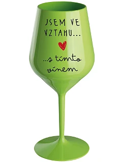 JSEM VE S  zelená nerozbitná sklenice na víno 470 ml model 22167914 - Giftela