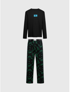Pánske pyžamo 000NM2526E I2R čierne s potlačou - Calvin Klein