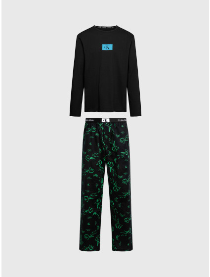 Pánske pyžamo 000NM2526E I2R čierne s potlačou - Calvin Klein