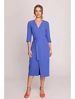 Šaty so zavinovacími detailmi S396 modré - Stylove