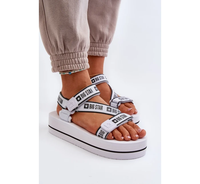 Dámské sandály na platformě Big Star model 21652651 Bílé - Big Star Shoes Dámské sandály na platformě Big Star model 21652651 Bílé - Big Star Shoes