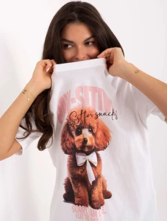 Tričko D12083AI02799A biele a ružové