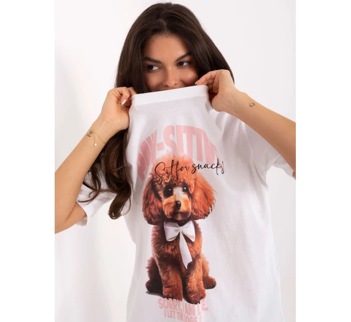 T shirt model 21378672 biało różowy - FPrice