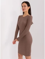 Sukienka RV SK model 19077627 brązowy - FPrice Sukienka RV SK model 19077627 brązowy - FPrice