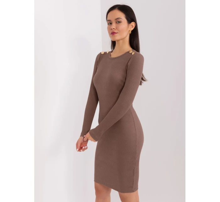 Sukienka RV SK model 19077627 brązowy - FPrice Sukienka RV SK model 19077627 brązowy - FPrice