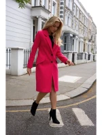 M758 Kabát na gombíky - fuchsiový