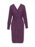 Svetrové šaty s výstřihem heather model 21484550 - Moe