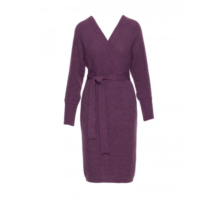 Svetrové šaty s výstřihem heather model 21484550 - Moe