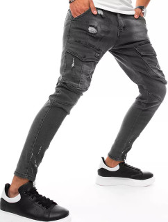 Pánske čierne nákladné nohavice Dstreet UX3291