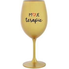 MOJE TERAPIE - zlatá sklenice na víno 350 ml