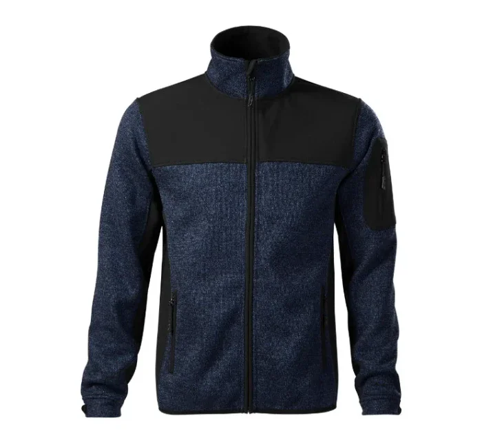 Ležérna softshellová bunda pánska pletená modrá Ležérna softshellová bunda pánska pletená modrá