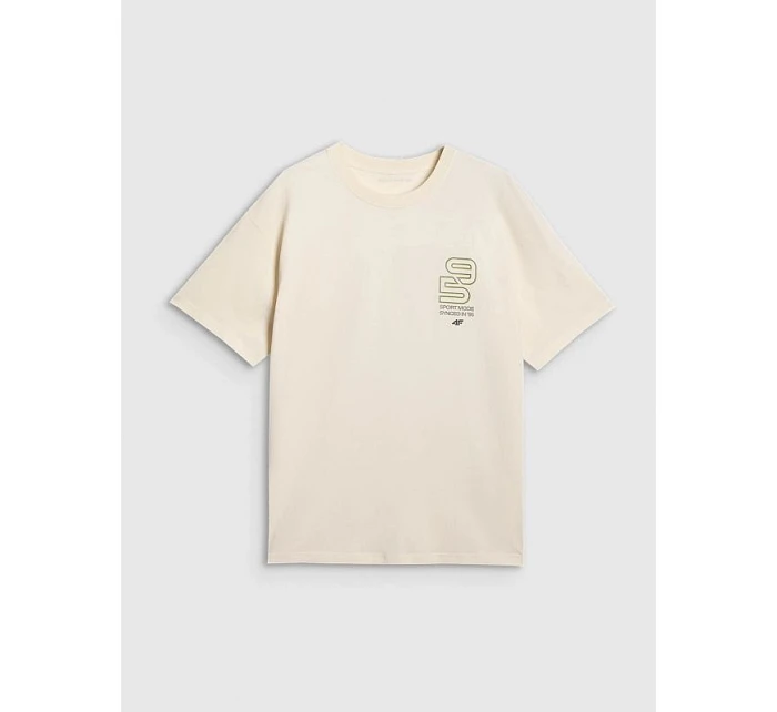 Pánske tričko oversize s potlačou 4F 4FRAW25TTSHM3220-11S
