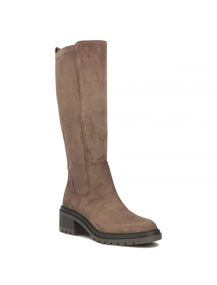 Dámske semišové čižmy na podpätku v farbe taupe Filippo DKZ8310 Dámske semišové čižmy na podpätku v farbe taupe Filippo DKZ8310