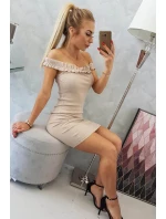 Španielske šaty s volánikmi béžovej Španielske šaty s volánikmi béžovej