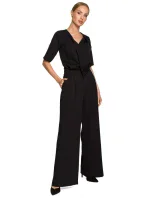 M703 Overal s výstrihom do V - čierna