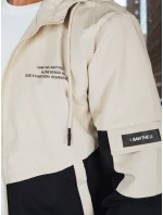Pánska prechodná bunda s kapucňou béžová FashionStreet TX5027 Pánska prechodná bunda s kapucňou béžová FashionStreet TX5027