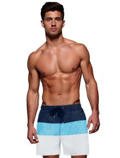 Pánské tmavě modré a bílé plavecké šortky model 21989692 - Dstreet