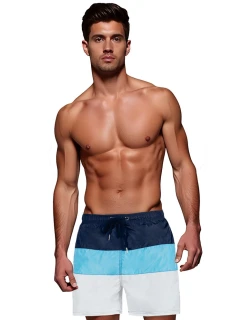 Pánské tmavě modré a bílé plavecké šortky model 21989692 - Dstreet