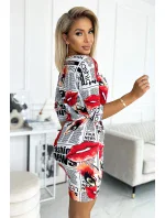 Bílé dámské sportovní šaty se vzorem  a s kapsičkami model 17780076 - numoco