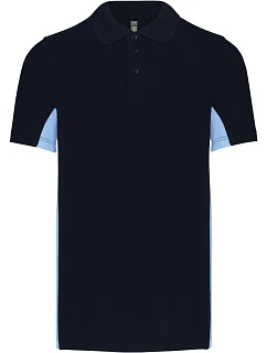 Kariban K 232 Dvojfarebné polo tričko s piké vzorom „Flag“ 20.K232 tmavomodrá/svetlo modrá