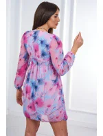 Vzdušné šaty s květinovým motivem modré Vzdušné šaty s květinovým motivem modré