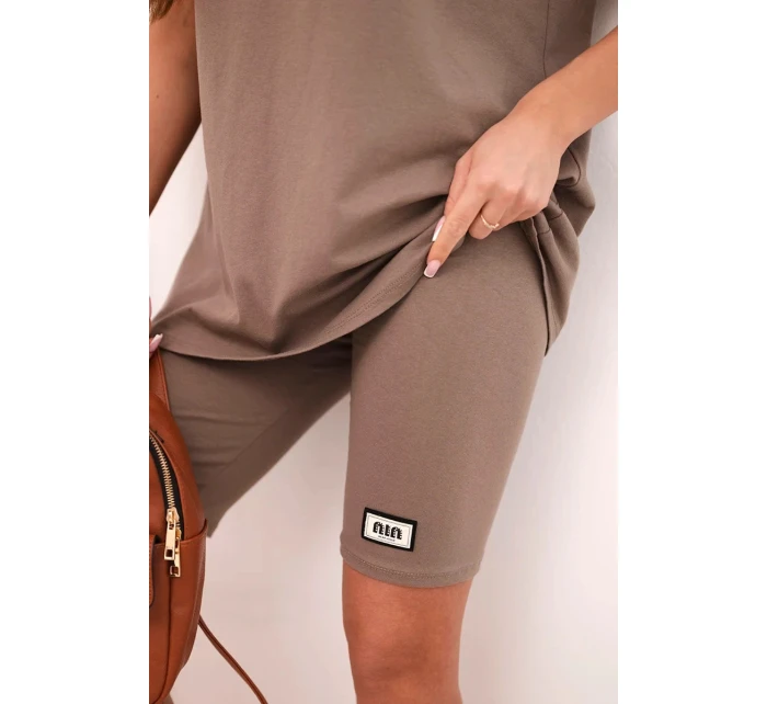 Dámský bavlněný komplet s krátkým rukávem a šortkami fango