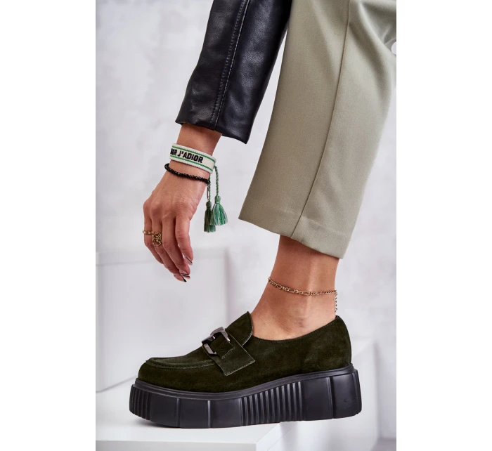Modne Zamszowe Półbuty Na Platformie Khaki Lemar Marsol Modne Zamszowe Półbuty Na Platformie Khaki Lemar Marsol