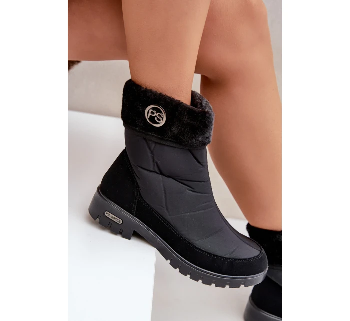 Damskie Modne Ocieplane Śniegowce Progress PROGJ-21-13 Czarne Damskie Modne Ocieplane Śniegowce Progress PROGJ-21-13 Czarne