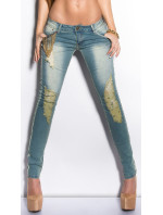 Sexy KouCla skinny-jeans with chains