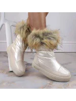 Dámske snežnice INT1924B s umelou kožušinou MM274380 Light beige - Big Star Dámske snežnice INT1924B s umelou kožušinou MM274380 Light beige - Big Star