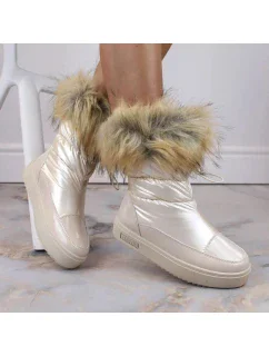 Dámske snežnice INT1924B s umelou kožušinou MM274380 Light beige - Big Star