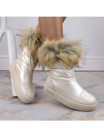 Dámske snežnice INT1924B s umelou kožušinou MM274380 Light beige - Big Star Dámske snežnice INT1924B s umelou kožušinou MM274380 Light beige - Big Star