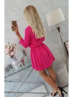 Flitrové vreckové šaty fuchsiovej farby 15490 - Kesi