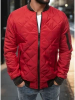 Pánska prešívaná bunda bomber červená TX2210