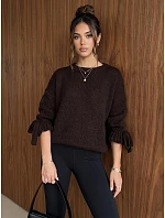 Dámsky oversize sveter v čokoládovej farbe FashionStreet MY2571